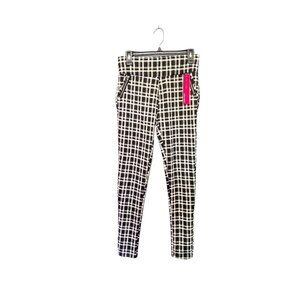 Shosho Black & White Plaid Leggings Stretchy Comfort Waistband Women’s Large NWT